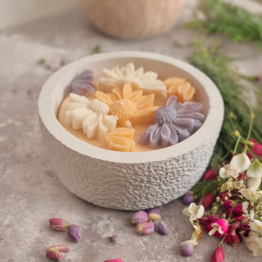 Orange Blackberry Scented Flower Candle - Auras Workshop Auras Workshop