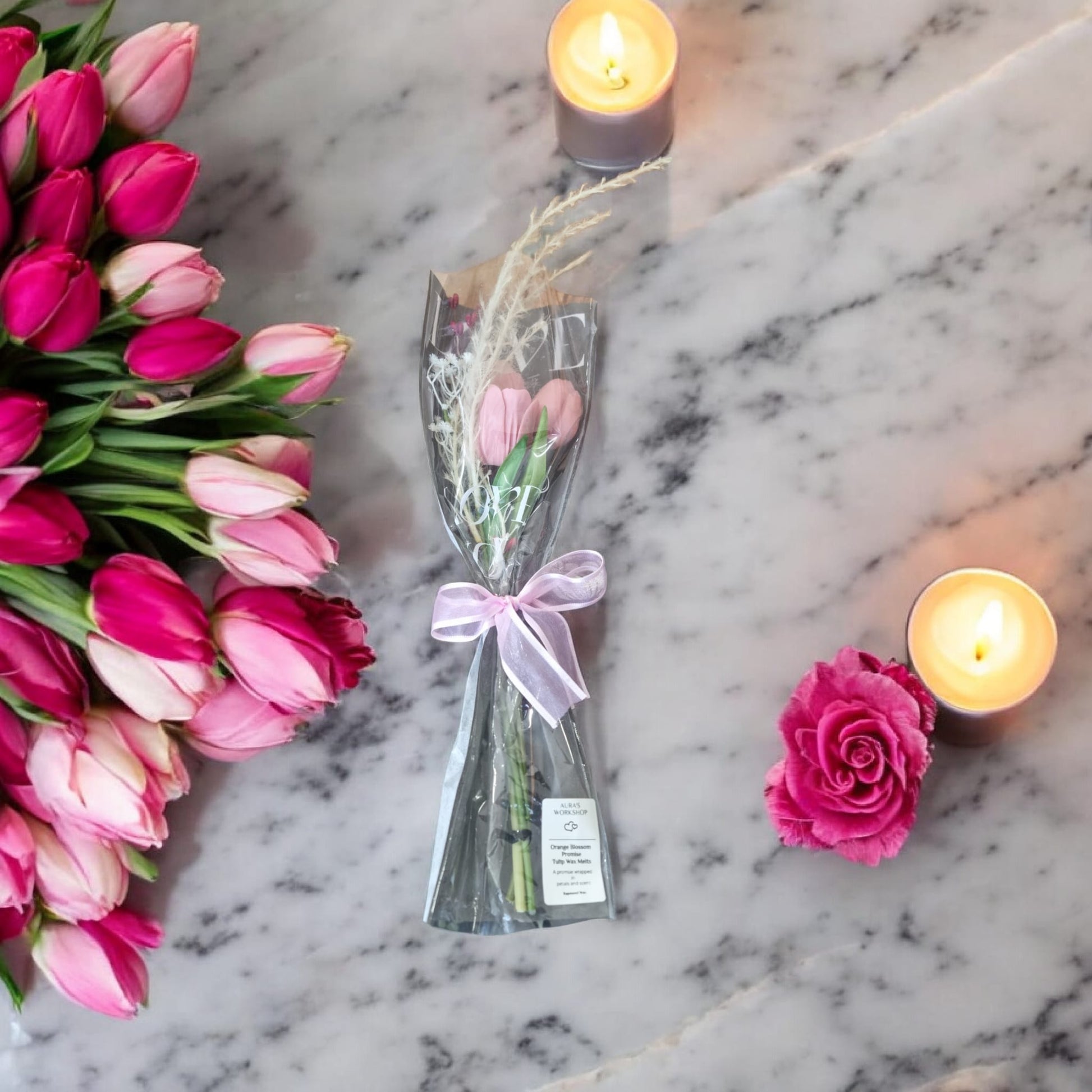 🌷✨ Orange Blossom Promise Tulip Wax Melts | Aura’s Workshop | Rapeseed Wax | Valentine’s Gift - Auras Workshop Auras Workshop