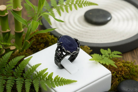 💜✨ Oval Amethyst Ring | Silver Tone | Calm & Clarity Crystal Jewellery - Auras Workshop Auras Workshop