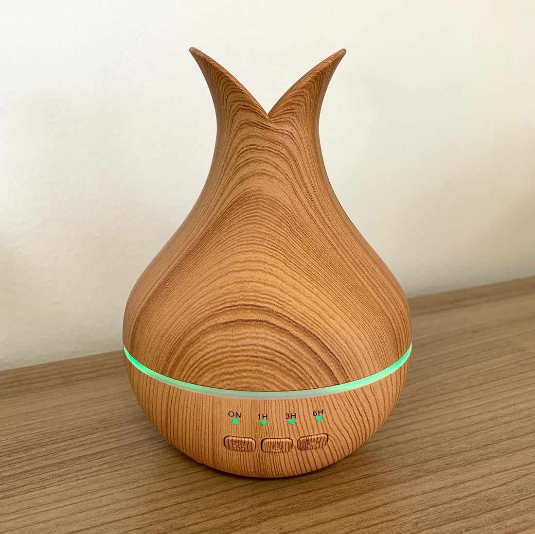 Palermo Aroma Diffuser – Wood Grain Teardrop | USB | Colour Change LED | Timer - Auras Workshop Auras Workshop