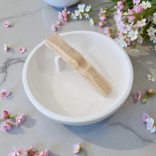 🌿 Palo Santo Ceramic Dish | Minimal Ritual Burner Tray - Auras Workshop Auras Workshop