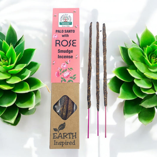 Palo Santo with Rose Earth Inspired Smudge Incense - Auras Workshop Auras Workshop