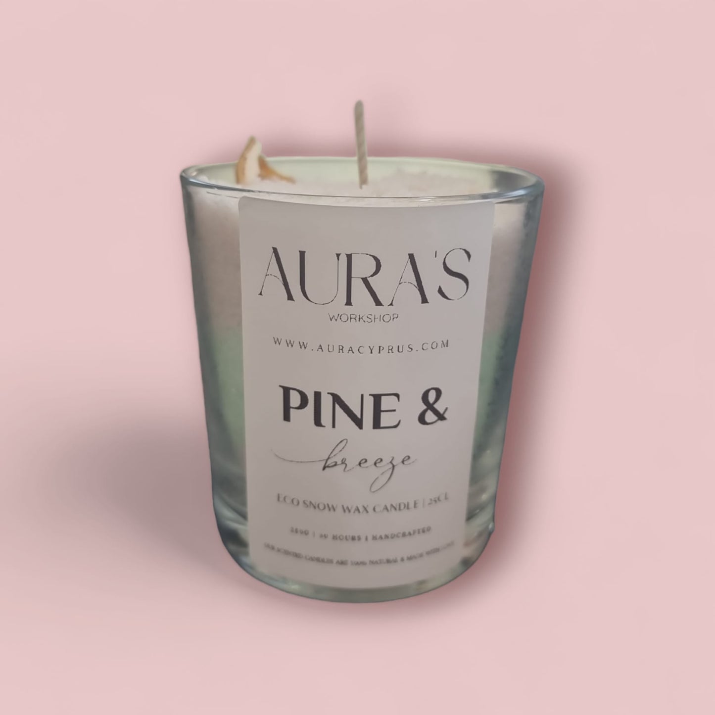 Pine & Breeze Scent - Eco Snow Wax Candle - Auras Workshop Auras Workshop