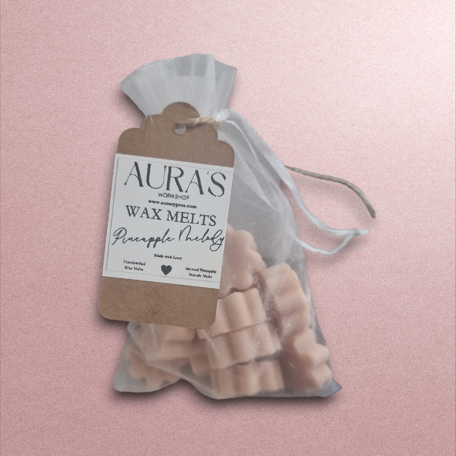 Pineapple Melody Flower Shaped x15 Wax Melt Bar in Organza Bag - Auras Workshop Auras Workshop