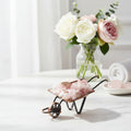 Mini Pink Opal Crystal Wheelbarrow Ornament – 9 cm