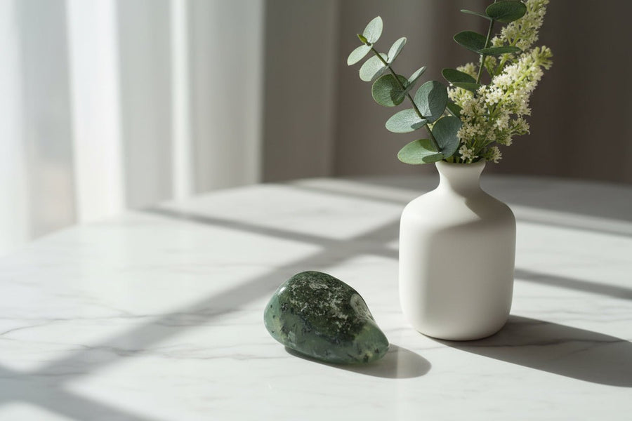 🌿✨ Prehnite Tumblestone