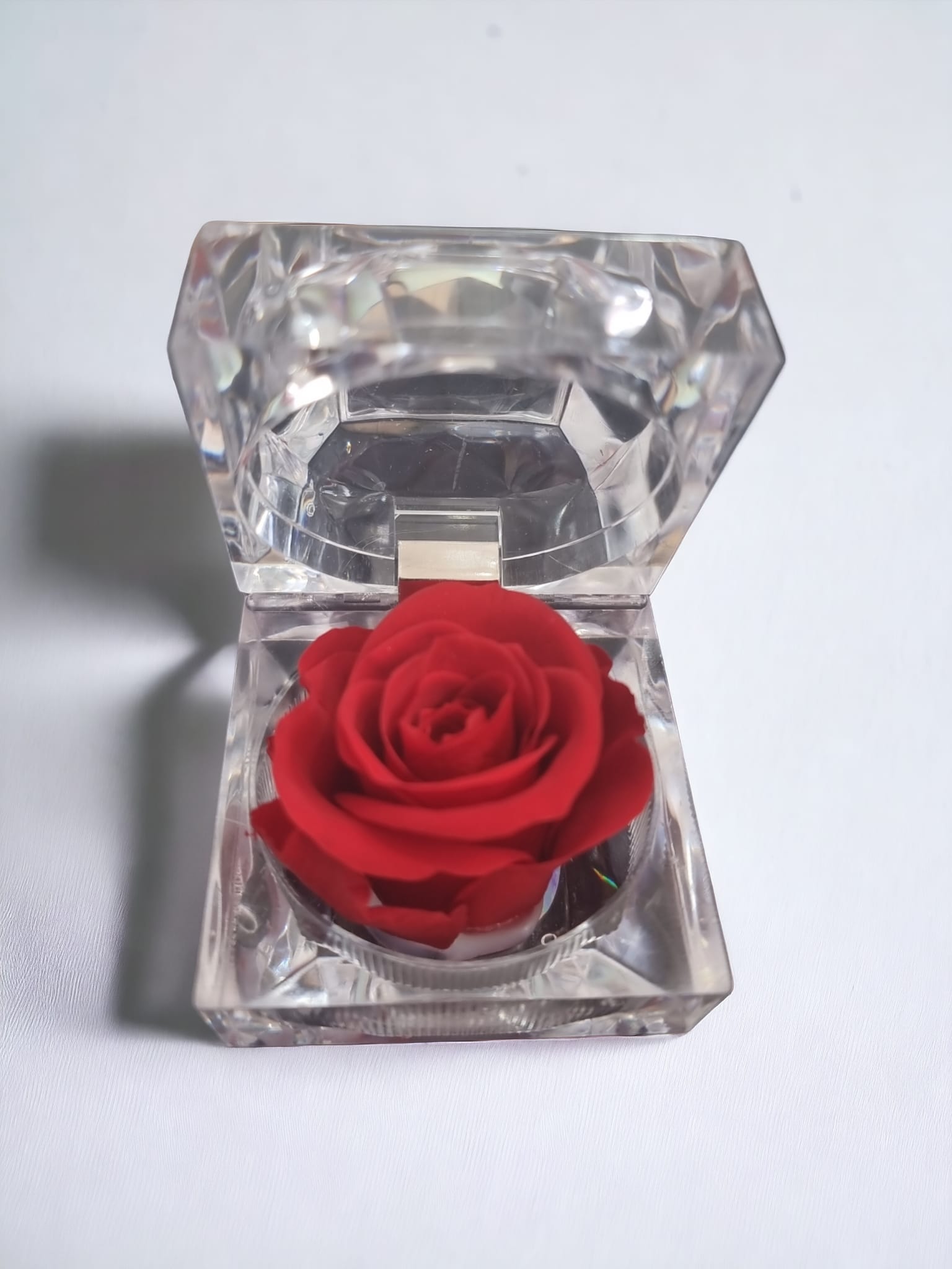 Preserved Red Rose in Glass Acrylic Box - A Perfect Valentines Gift - Auras Workshop Auras Workshop