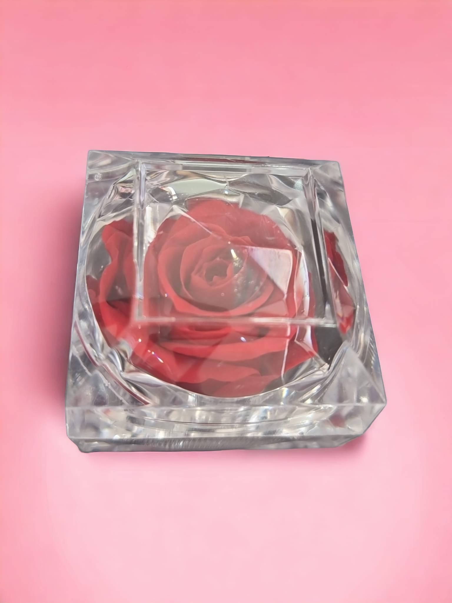 Preserved Red Rose in Glass Acrylic Box - A Perfect Valentines Gift - Auras Workshop Auras Workshop