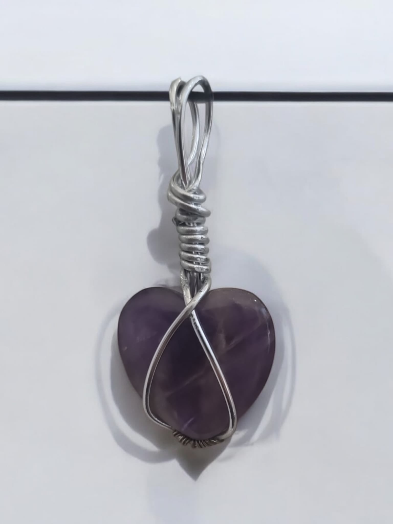 Purple Amethyst Crystal Wire Pendent - Auras Workshop Auras Workshop