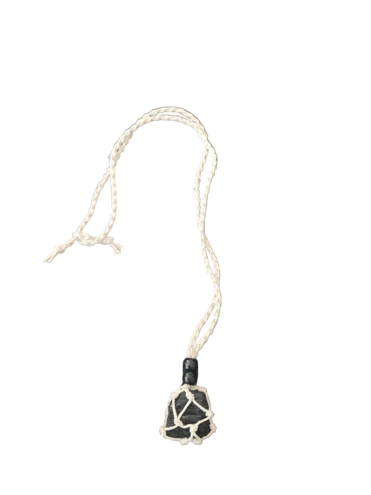 Raw Black Obsidian Crystal Macramé Necklace – Protection & Grounding Crystal Jewellery - Auras Workshop Auras Workshop