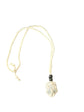 Raw Jade Crystal Macramé White Necklace – Luck, Abundance & Harmony Crystal Jewellery - Auras Workshop Auras Workshop