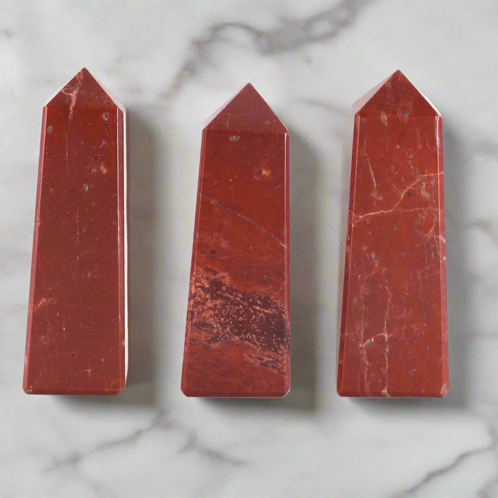 ❤️ Red Jasper Gemstone Obelisk Point - Auras Workshop Auras Workshop