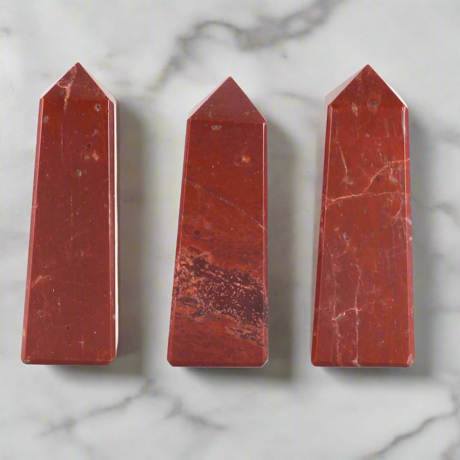 ❤️ Red Jasper Gemstone Obelisk Point