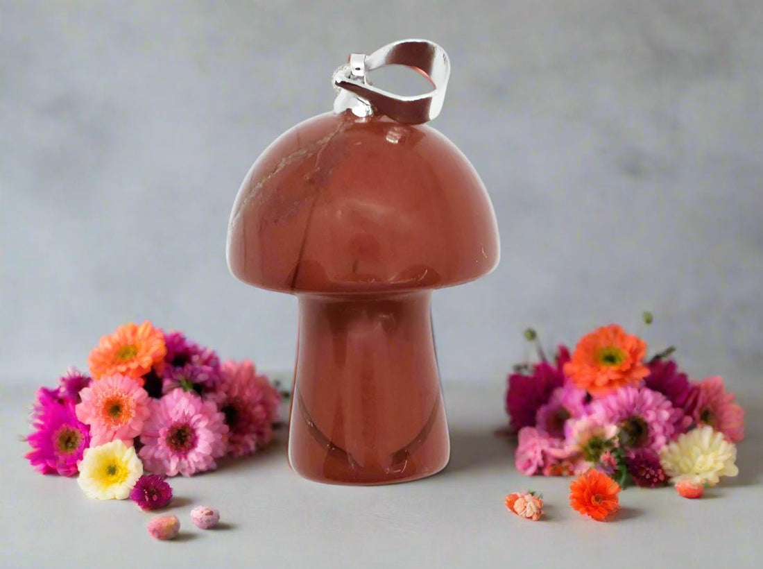 ❤️ Red Jasper Mushroom Pendant – Strength, Stability & Grounding Courage. Balance. Vitality. - Auras Workshop Auras Workshop