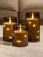 🕯️✨ Remote Control Fairy Light Candle Lamps – Set of 3 (No Box) | Flameless Flickering Candles | Grey Acrylic | 4” / 5” / 6” - Auras Workshop Auras Workshop