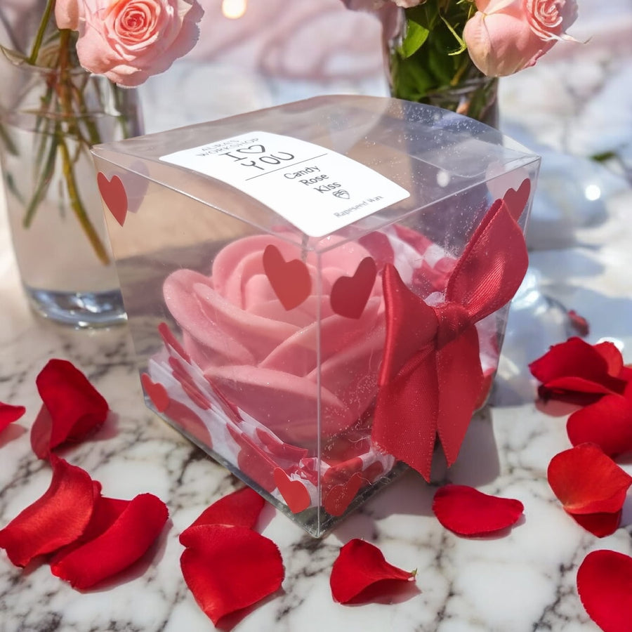 🌹❤️ Rose Candle in Gift Box – Valentine’s “I Love You” Edition
