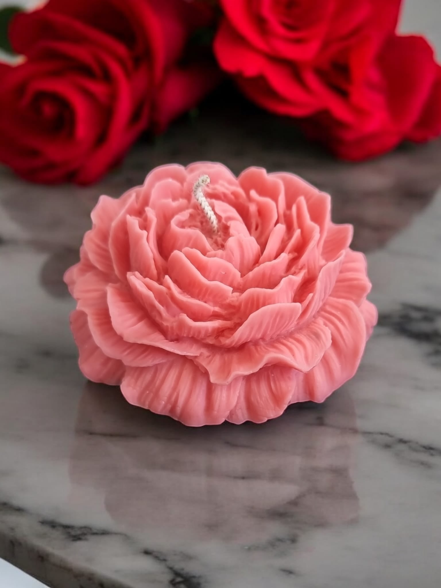 Rose Flower Candle – Rose Scented | Romantic Valentine’s Gift - Auras Workshop Auras Workshop