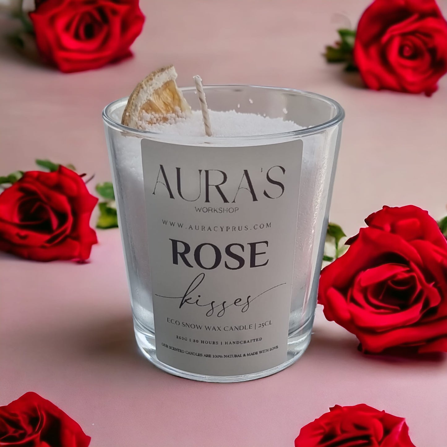 Rose Kisses Scent - Eco Snow Candle - Auras Workshop Auras Workshop