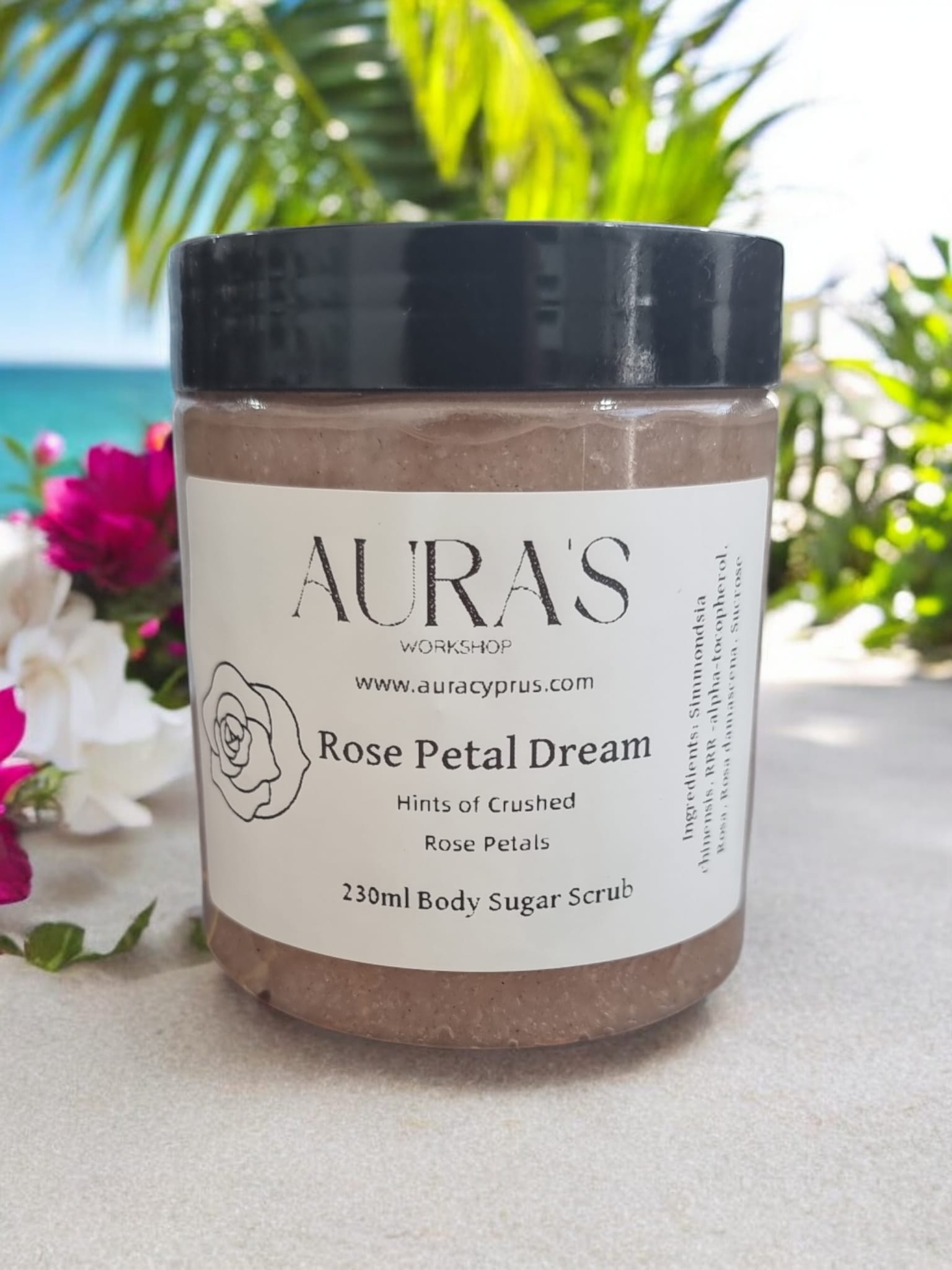 Rose Petal Dream Body Sugar Scrub - 230ml - Auras Workshop Auras Workshop