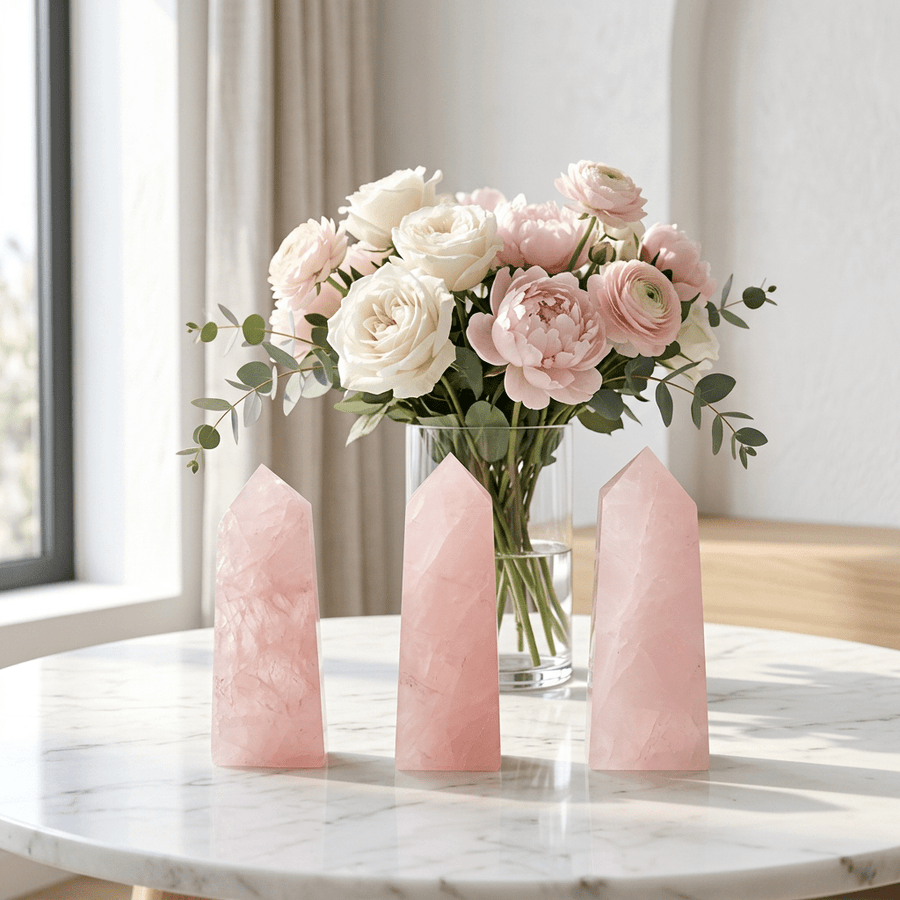 Rose Quartz Gemstone Obelisk Point
