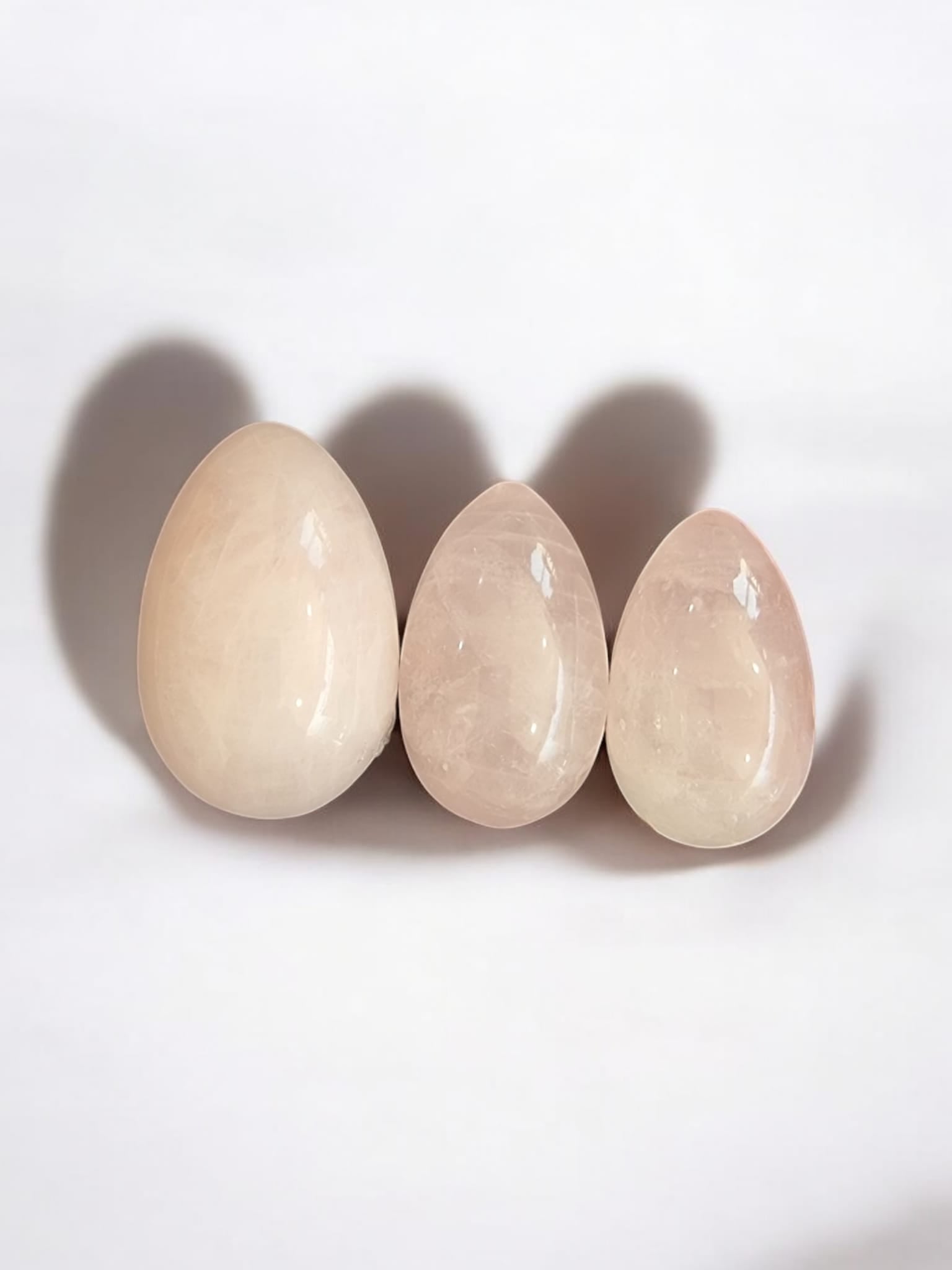 Rose Quartz Set of 3 Egg - Auras Workshop Auras Workshop