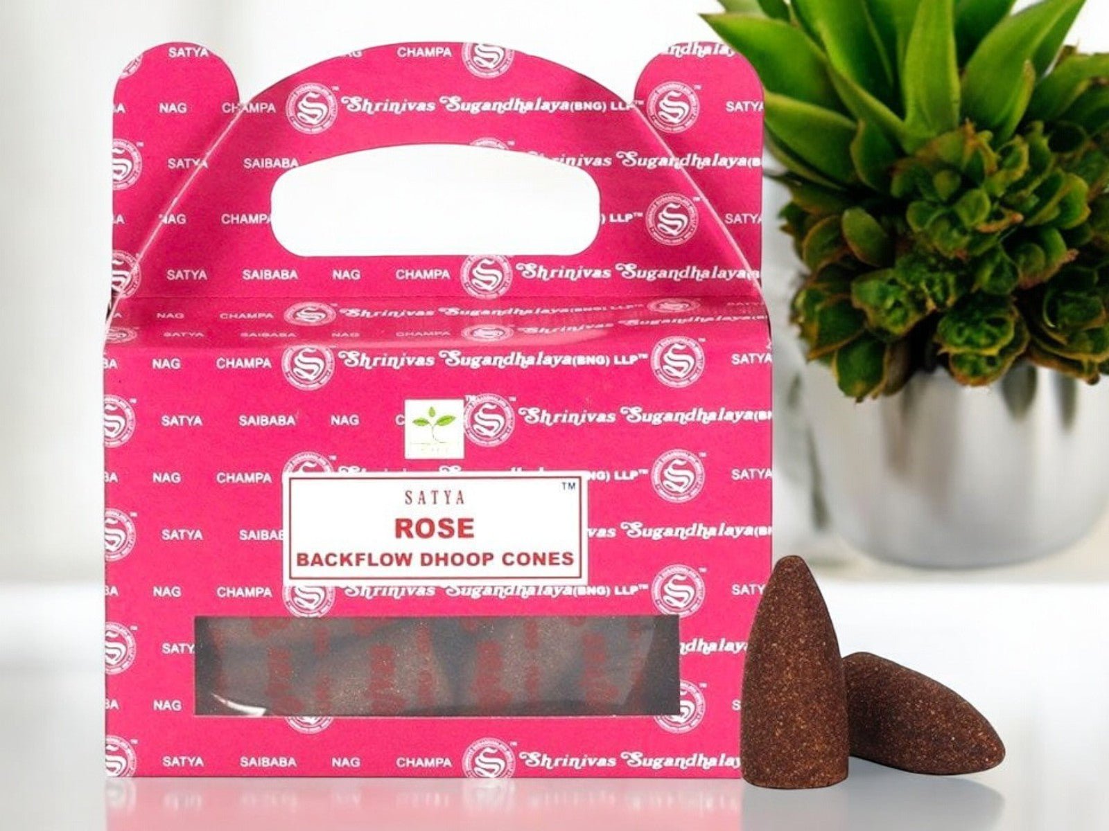 Rose Satya Backflow Incense Cones - Auras Workshop Auras Workshop