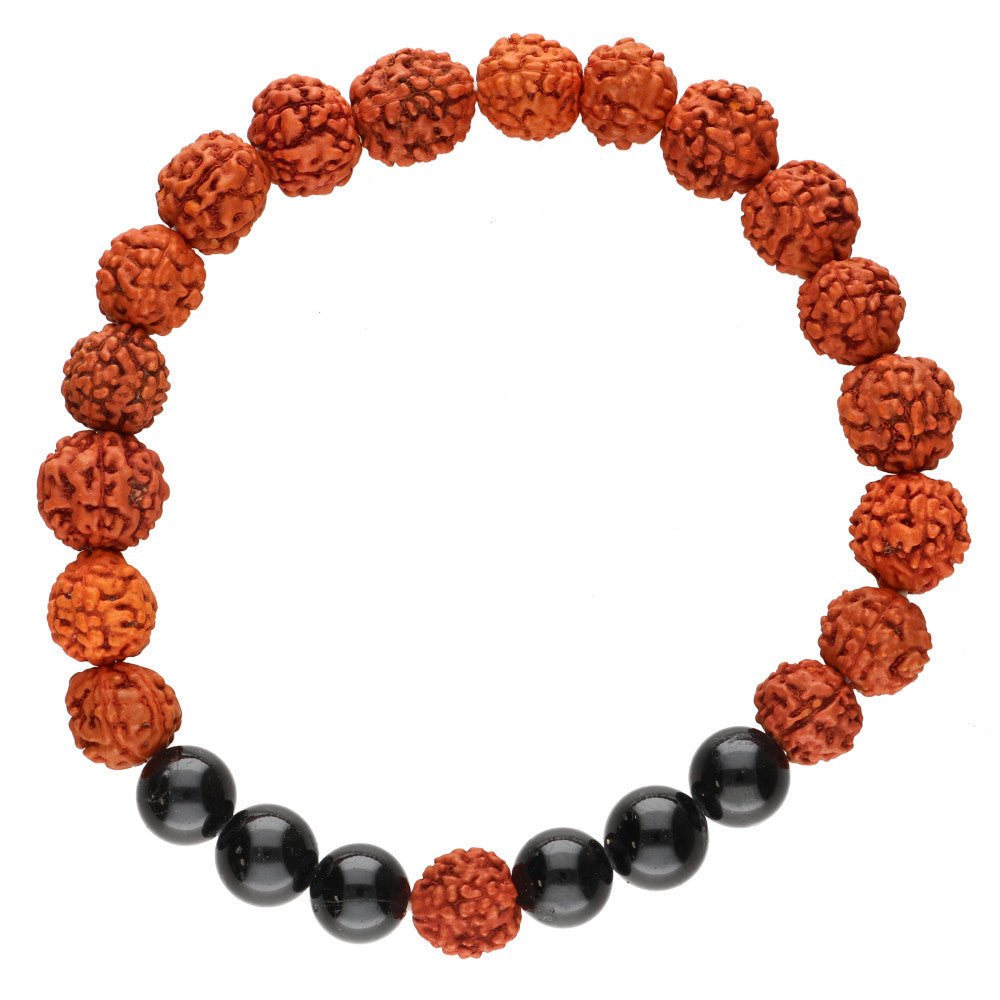 Rudraksha & Black Tourmaline 8mm Bracelet - Auras Workshop Auras Workshop