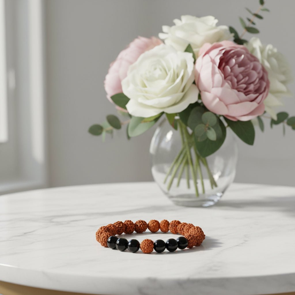 Rudraksha & Black Tourmaline 8mm Bracelet - Auras Workshop Auras Workshop