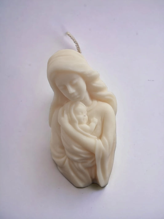 Saint Mary & Baby Jesus Vanilla Rose Scent Candle - Auras Workshop Auras Workshop