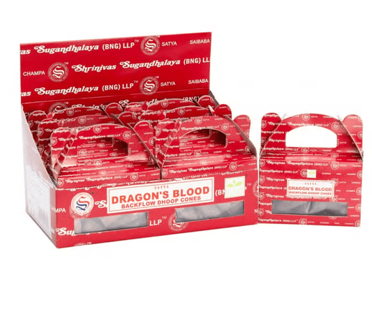 Satya Dragon's Blood Backflow Dhoop Cones – Rich, Resinous & Protective Aroma - Auras Workshop Auras Workshop