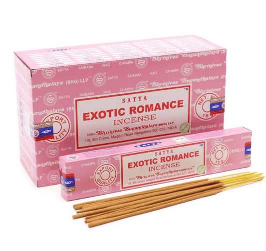 Satya Exotic Romance Incense Sticks 15g – Floral Amber, Love & Romantic Atmosphere - Auras Workshop Auras Workshop