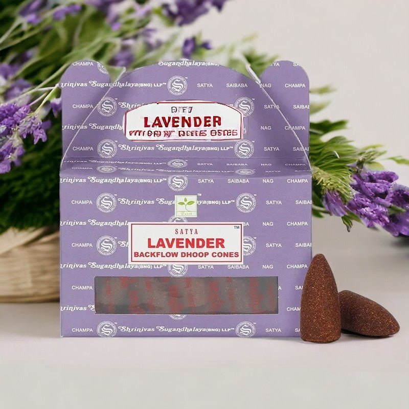 Satya Lavender Backflow Incense Cones - Auras Workshop Auras Workshop