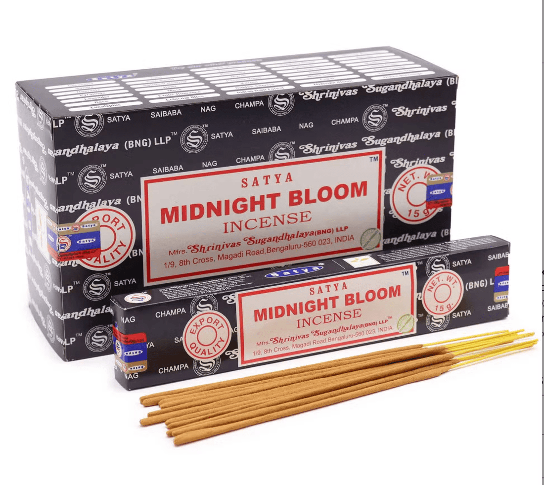Satya Midnight Bloom Incense Sticks 15g – Floral Evening Aroma, Relaxation & Serenity - Auras Workshop Auras Workshop