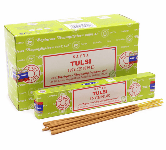 Satya Tulsi Incense Sticks – Holy Basil, Freshness & Spiritual Cleansing - Auras Workshop Auras Workshop