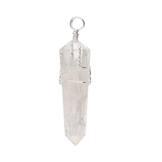 Selenite Double-Terminated Silver Plated Pendant – Crystal Jewellery - Auras Workshop Auras Workshop