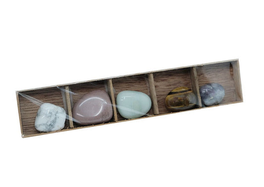 💎🌿 Self - Care Crystal Set Box | Lepidolite, Howlite, Tiger’s Eye, Amazonite & Rhodonite - Auras Workshop Auras Workshop