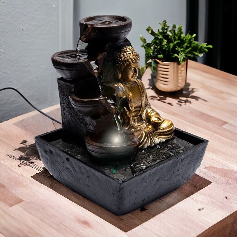 Serene Compassion Buddha Water Fountain - Auras Workshop Auras Workshop