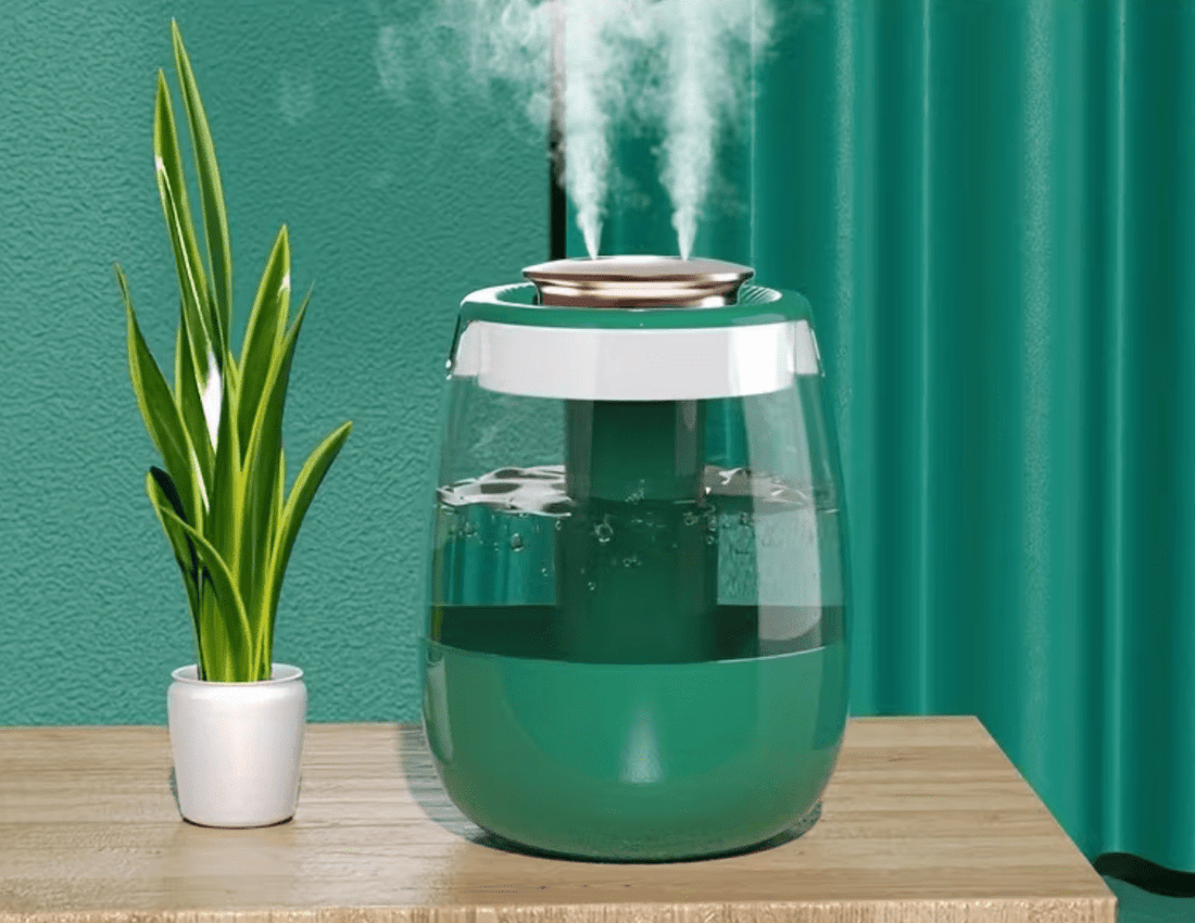 💧✨ Silent Ultrasonic Humidifier with Warm Night Light | Double Spray | Large Capacity & Portable - Auras Workshop Auras Workshop