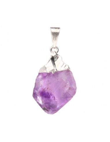 Raw Amethyst Point Silver Plated Pendant – Calm, Intuition & Spiritual Awareness Jewellery