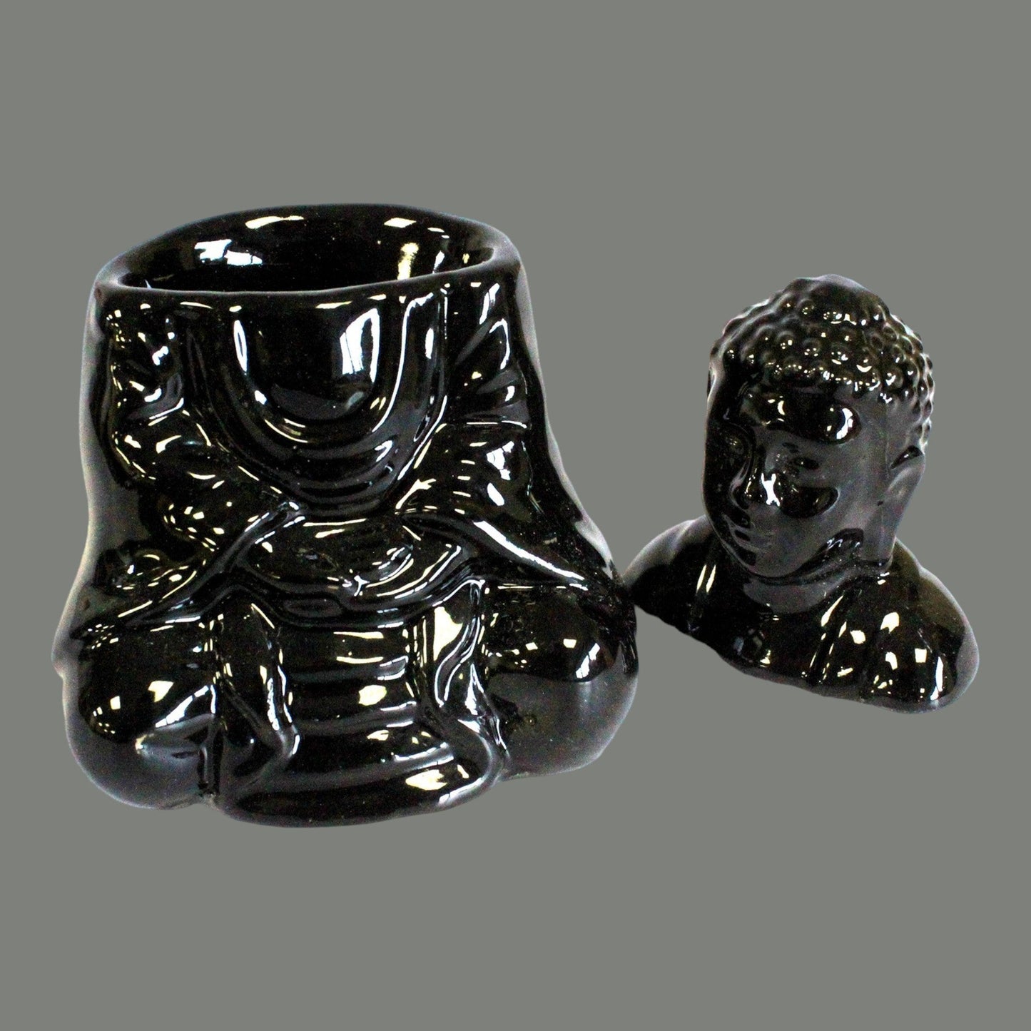 Sitting Buddha Oil Burner - Black - Auras Workshop Auras Workshop