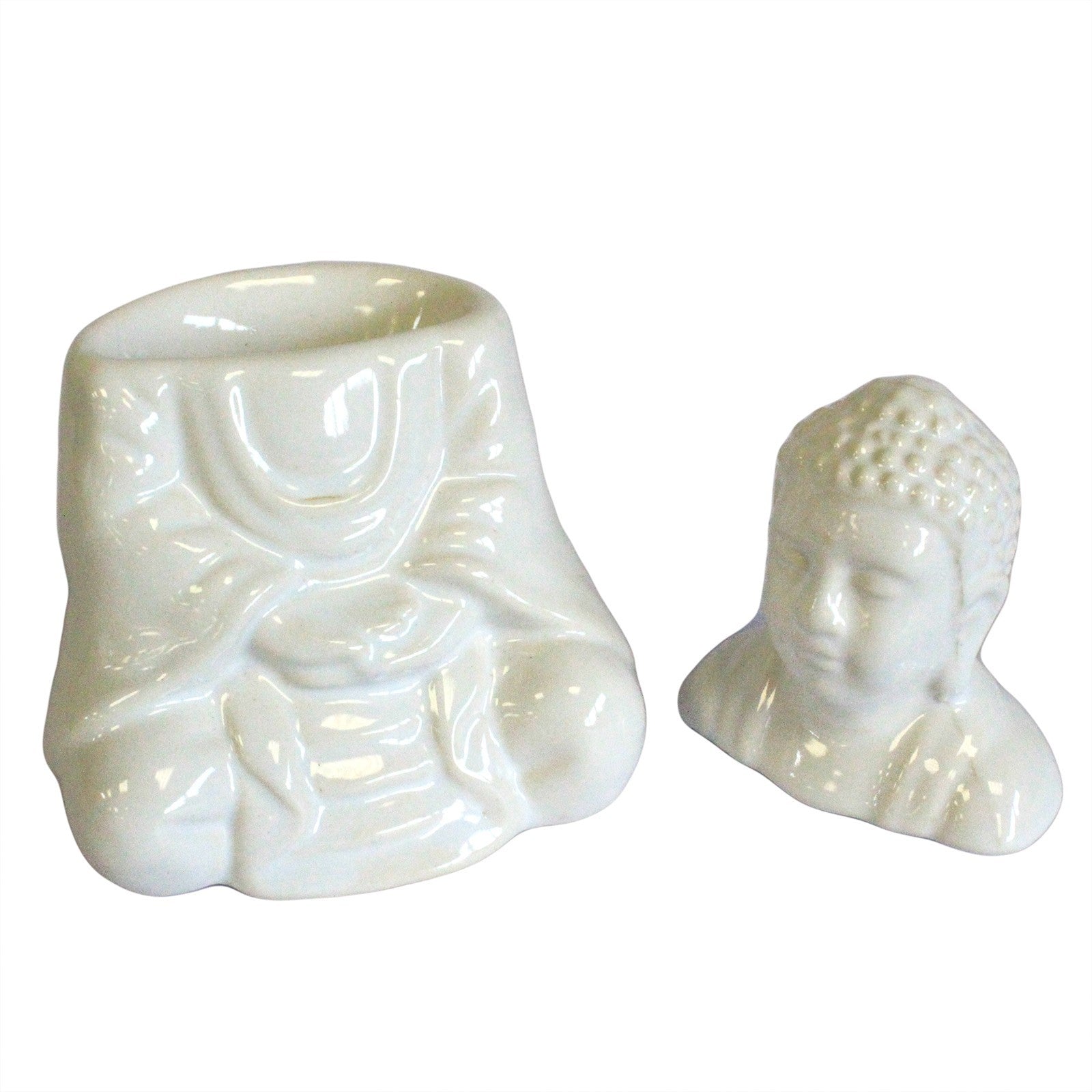 Sitting Buddha Oil Burner - White - Auras Workshop Auras Workshop