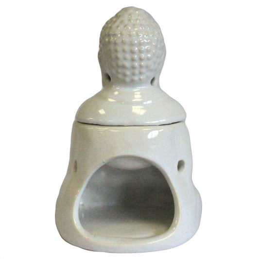 Sitting Buddha Oil Burner - White - Auras Workshop Auras Workshop