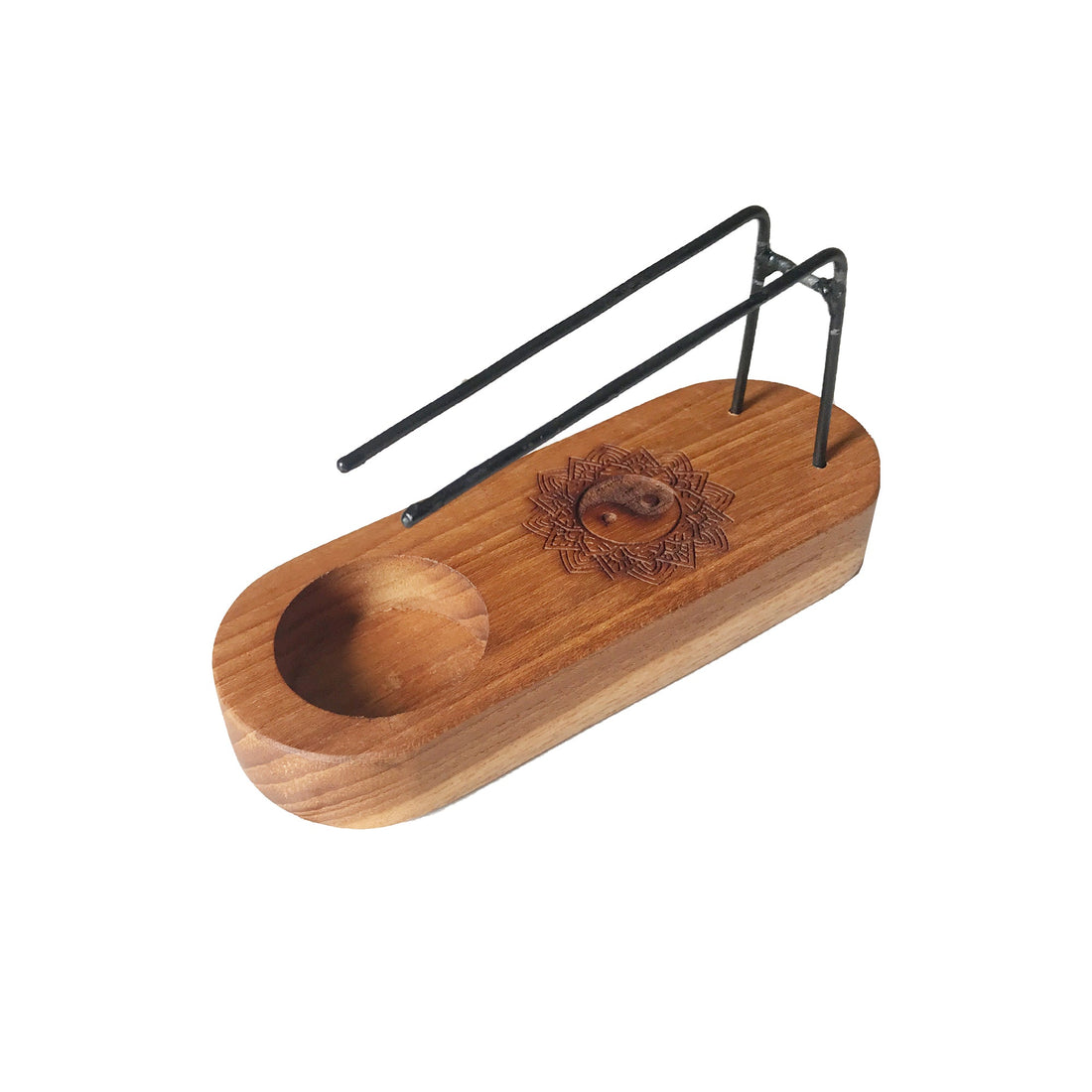 ☯️🔥 Small Palo Santo Heater – Teak Wood | Yin & Yang Design - Auras Workshop Auras Workshop