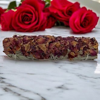 Smudge Stick - White Sage and Castile Rose