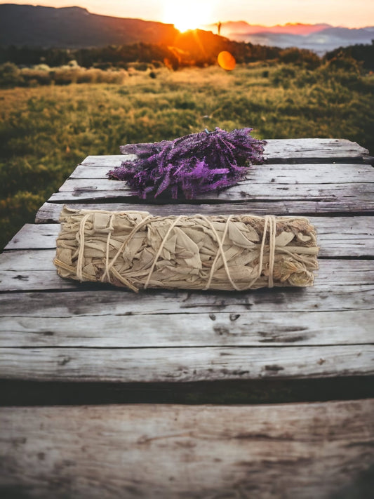 Smudge Stick - White Sage & Lavender 10 cm - Auras Workshop Auras Workshop