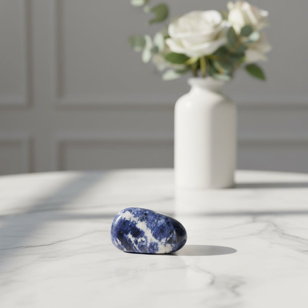 Sodalite Flat Polished Stone – 3.5 × 6 cm - Auras Workshop Auras Workshop