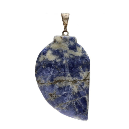 Sodalite Leaf Crystal Pendant – Crystal Jewellery - Auras Workshop Auras Workshop