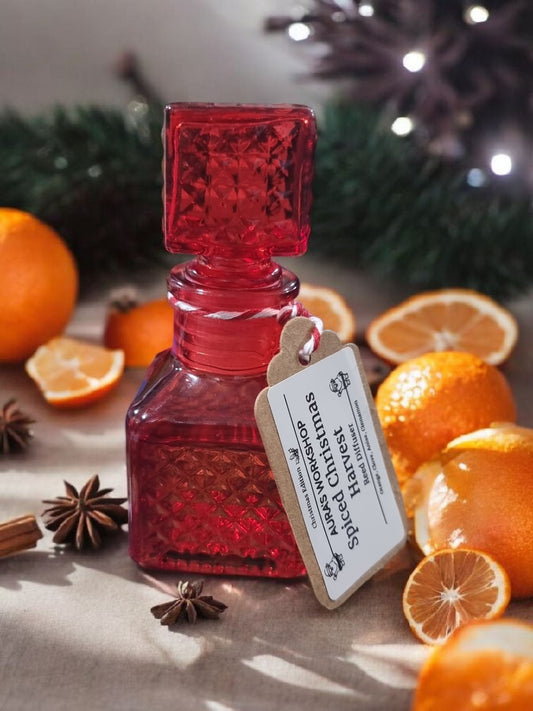 🎄 Spiced Christmas Harvest Reed Diffuser 50ml – Christmas Edition Red Bottle - Auras Workshop Auras Workshop
