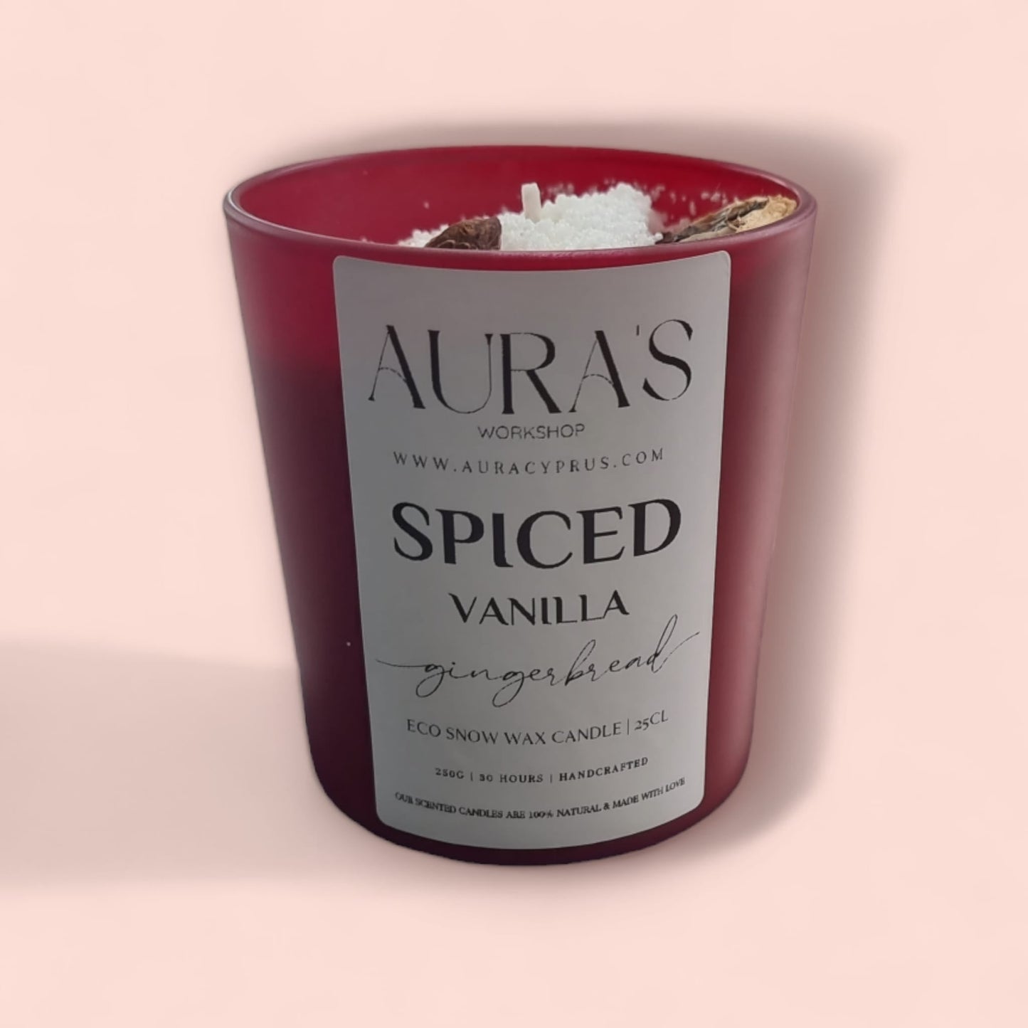 Spiced Vanilla Gingerbread Scent - Eco Snow Candle - Auras Workshop Auras Workshop