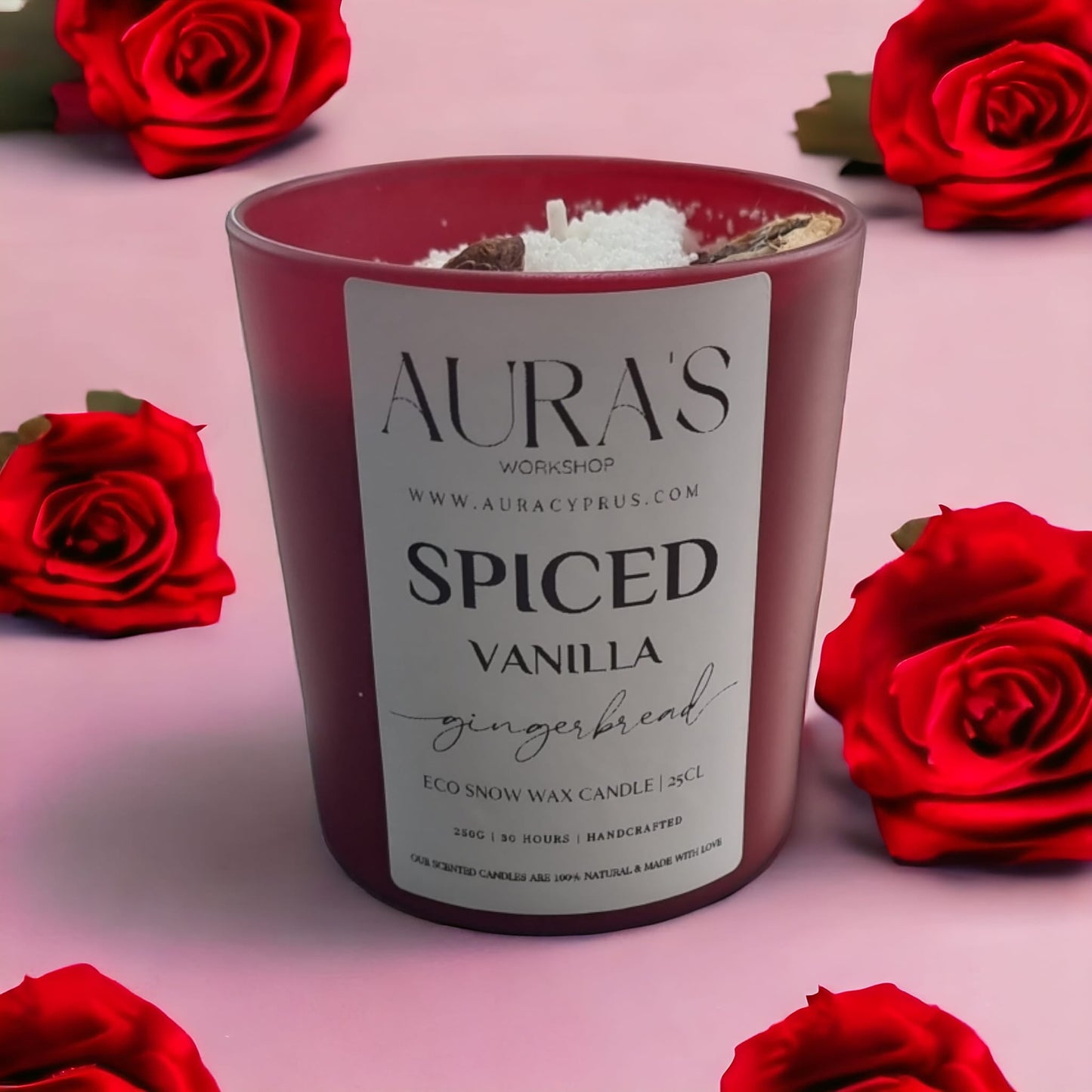 Spiced Vanilla Gingerbread Scent - Eco Snow Candle - Auras Workshop Auras Workshop